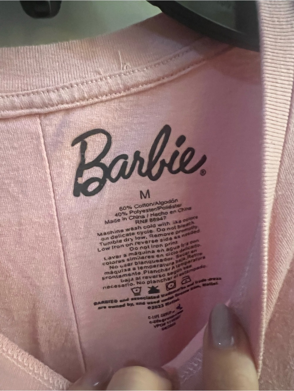 Barbie Pink Rhinestone Crop Top - Picture 4 of 6